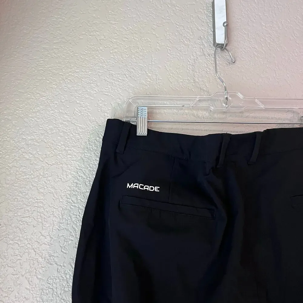 Macade Men’s Golf Pant Trouser Slim Black Athletic 38 Regular Zip Hem